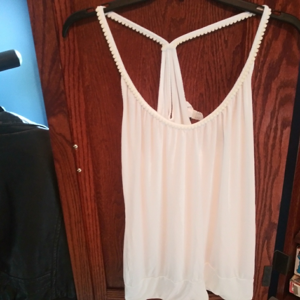 Free with any $15 purchase H&M white key hole racer back tank top size L